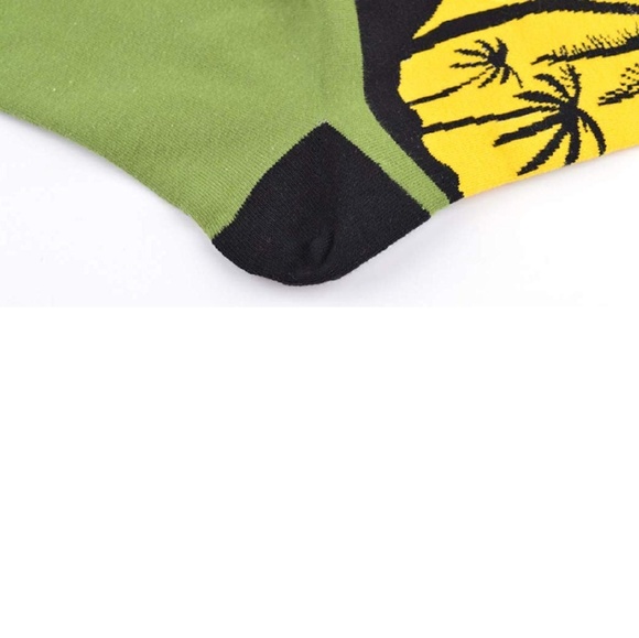 Mens Novelty Palm Trees Cotton Blend Crew Socks - Picture 3 of 4